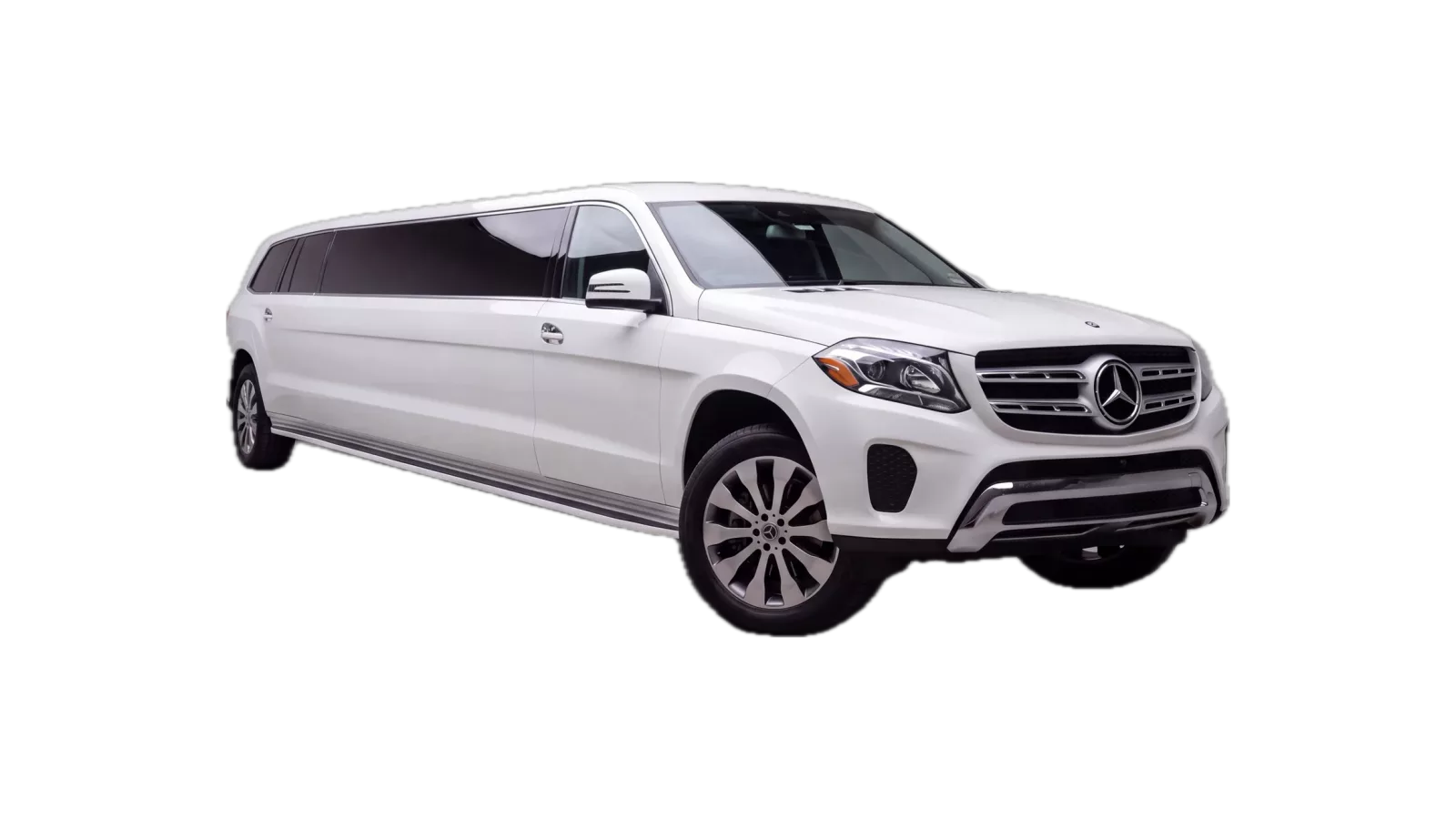White Mercedes GLS stretch limousine