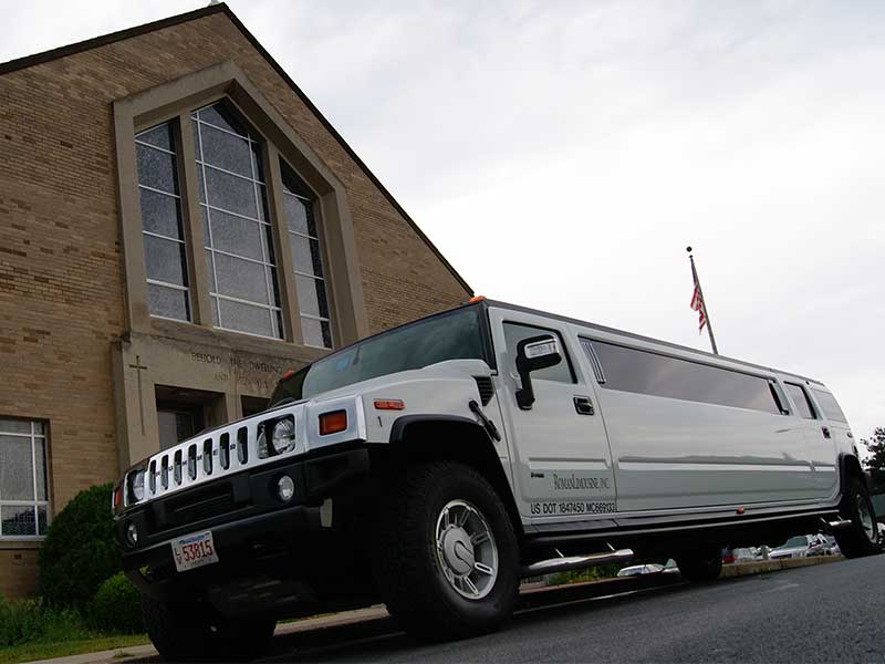 Hummer Limousine At Church
