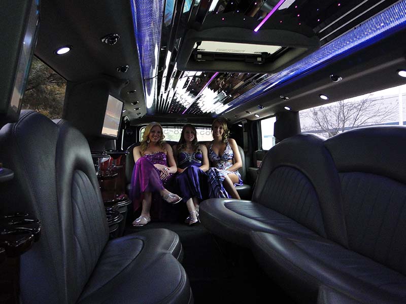 Girls Have Fun In Hummer Limousine