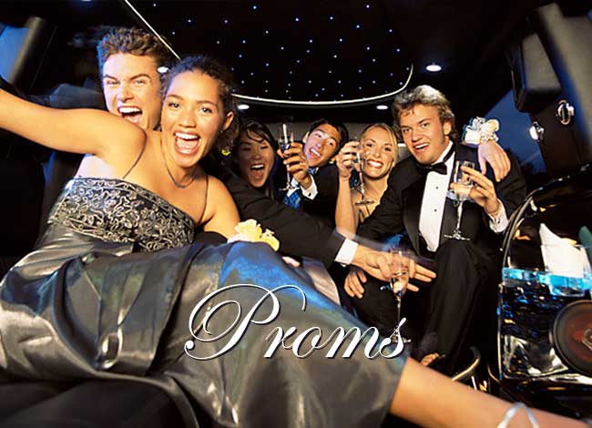 Prom Teenagers riding in limo