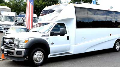 White Bachelor Party Bus